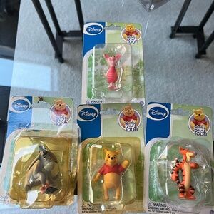 Disney Winnie the Pooh figurines. Vintage 2" each Pooh Piglet Eeyore Tigger